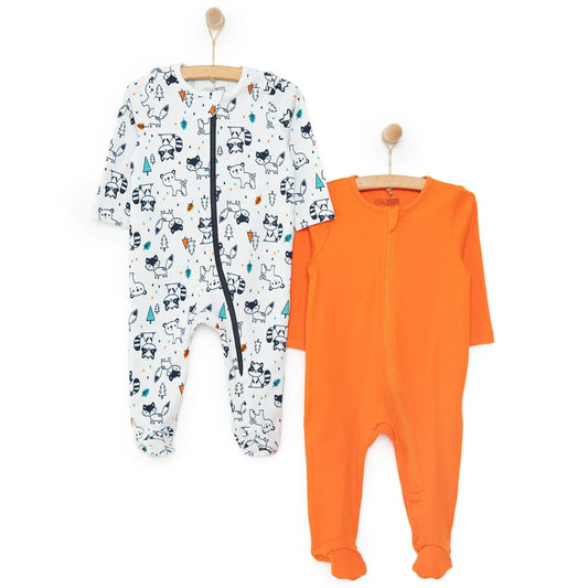 HelloBaby Baby Boy Footed Newborn Jumpsuit - Light Grey