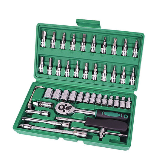 Car Repair Tool 46pcs Inch Socket Set Car Repair Tool Ratchet Torque Wrench Combo Tools Kit Auto Repairing Tool Set | Luxury Home Accessories | Heulog Glow