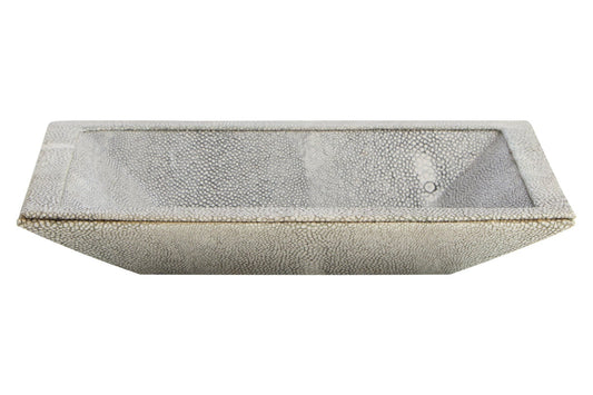 Cardona Grey Shagreen Effect Trinket Dish | Luxury Home Accessories | Heulog Glow