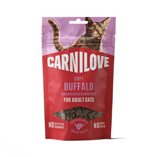 Carnilove Buffalo with Blueberries Soft Cat Treats (12x50g) | Luxury Home Accessories | Heulog Glow