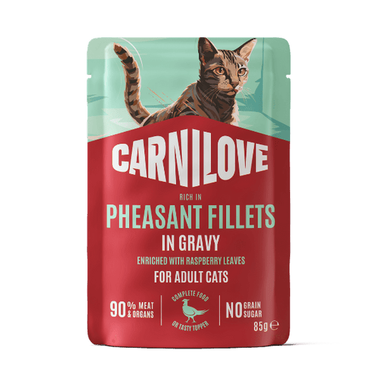 Carnilove Gravy Pheasant with Raspberry Leaves Cat Pouch 85g | Luxury Home Accessories | Heulog Glow