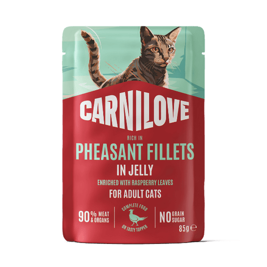 Carnilove Jelly Pheasant with Raspberry Leaves Cat Pouch 85g | Luxury Home Accessories | Heulog Glow