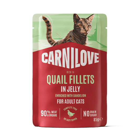 Carnilove Jelly Quail with Dandelion Cat Pouch 85g | Luxury Home Accessories | Heulog Glow