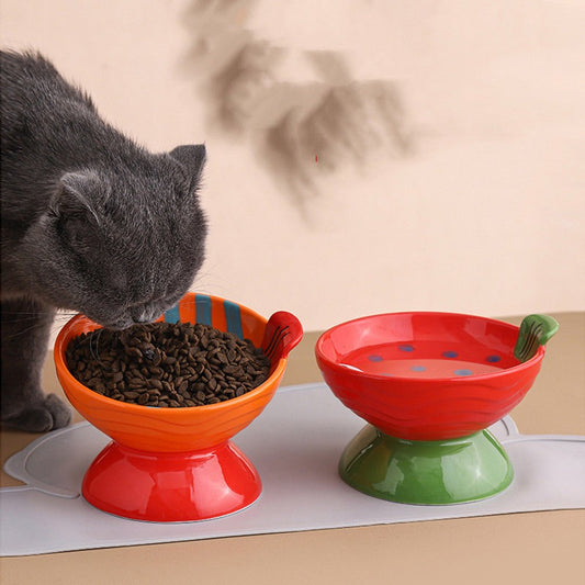 Cat Bowl Ceramic Protection Cervical Vertebra Against Overturning | Luxury Home Accessories | Heulog Glow