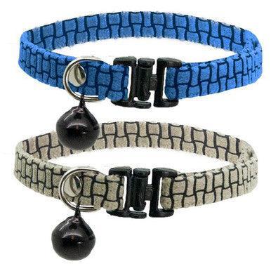 Cat Circus Collar Embossed Velvet Kitten Blue | Luxury Home Accessories | Heulog Glow