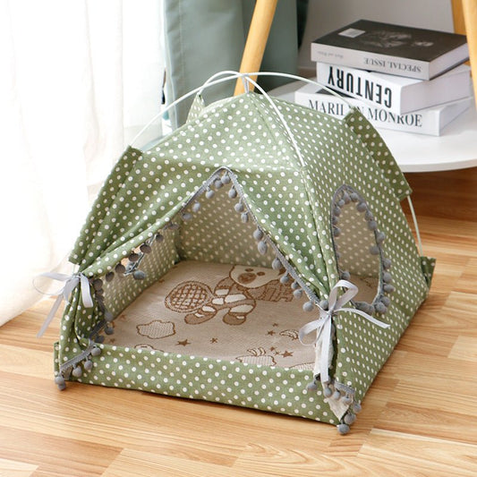 Cat Tent Cat Cat House Enclosed Pet Bed | Luxury Home Accessories | Heulog Glow