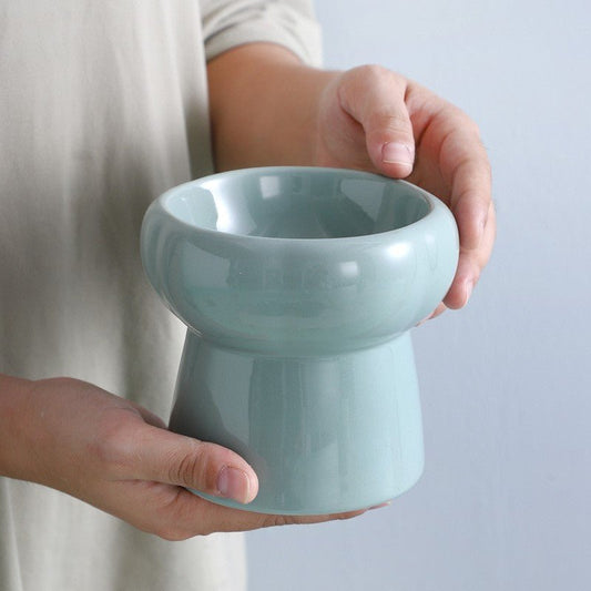 Ceramic cat bowl protects cervical spine high feet | Luxury Home Accessories | Heulog Glow