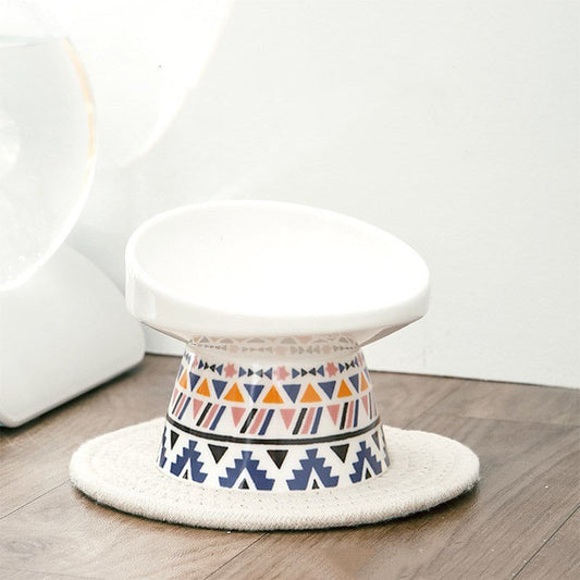 Ceramic cat bowl to protect the single bowl cat | Luxury Home Accessories | Heulog Glow