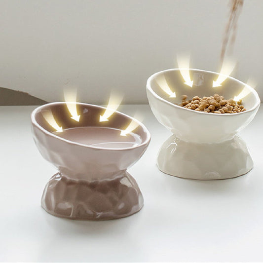 Ceramic High Leg Cervical Support Oblique Bowl | Luxury Home Accessories | Heulog Glow