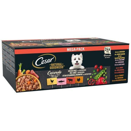 Cesar Natural Goodness Casserole Mixed Selection in Gravy 24 x 100g | Luxury Home Accessories | Heulog Glow