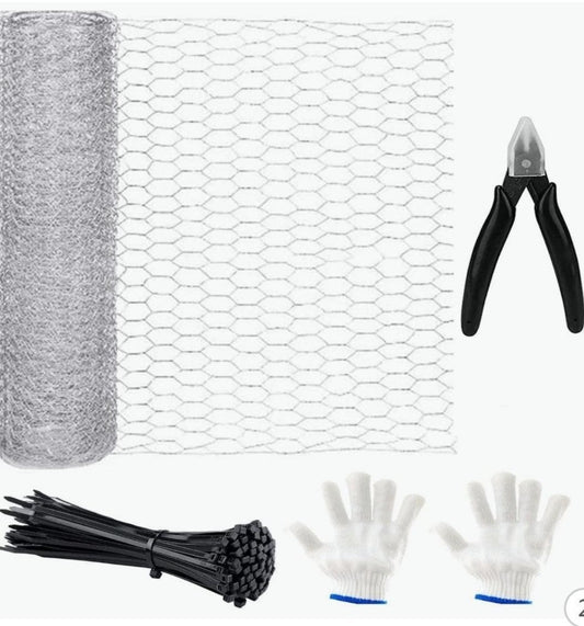 Chicken Wire 35CMx10M/13.8x394 inch 20 Gauge Galvanized Wire Mesh Roll Poultry Animal Fence Net with FREE Pliers and Zip Ties | Luxury Home Accessories | Heulog Glow
