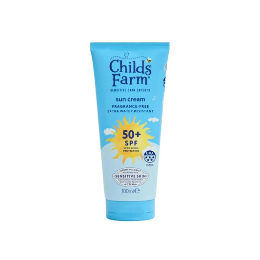 Childs Farm SPF 50+ Sun Cream Fragrance Free Sunscreen for Kids & Sensitive Skin 100ml | Luxury Home Accessories | Heulog Glow