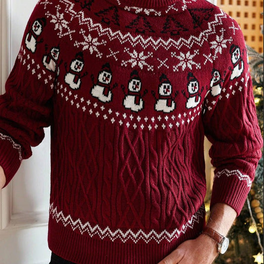 Christmas Retro Round-neck Cable Knit Sweater | Luxury Home Accessories | Heulog Glow