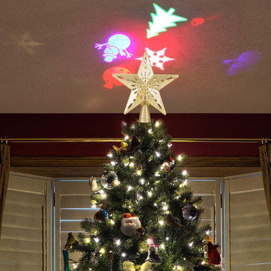 Christmas Tree Top Light Star Snowflake Shape LED Laser Projector Lights Christmas Tree Ornament | Luxury Home Accessories | Heulog Glow