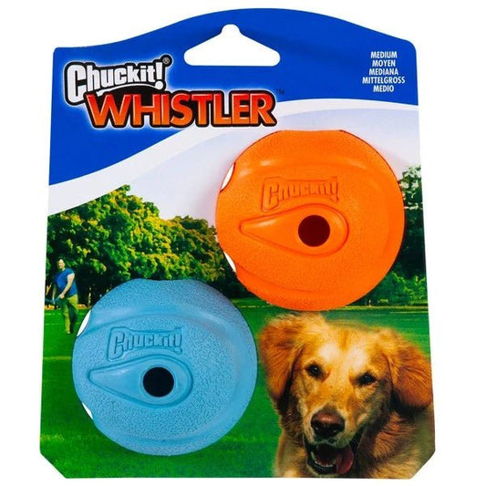 Chuckit! The Whistler Ball 2 Pack Medium 6.5cm | Luxury Home Accessories | Heulog Glow