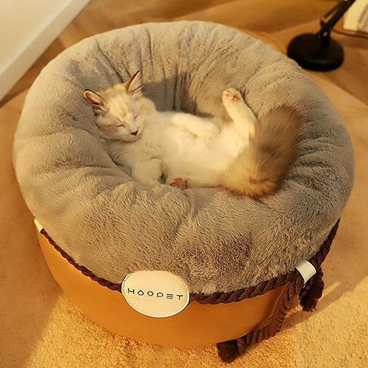 Closed Solid Color Pet Warm Cat Nest | Luxury Home Accessories | Heulog Glow