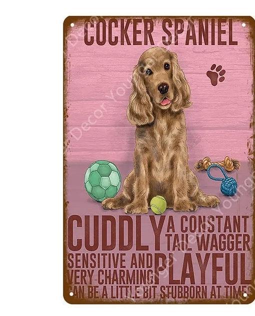 Cocker Spaniel Dog Tin Sign | Luxury Home Accessories | Heulog Glow