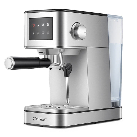Coffee Maker with Milk Frother 20 Bar Espresso Machine-Silver