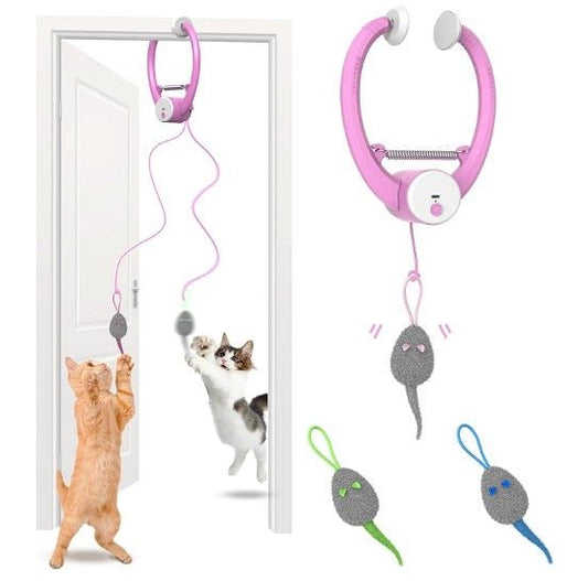 Colorful Beating Mouse Electric Door Holder Hanging Automatic Interactive Toy | Luxury Home Accessories | Heulog Glow