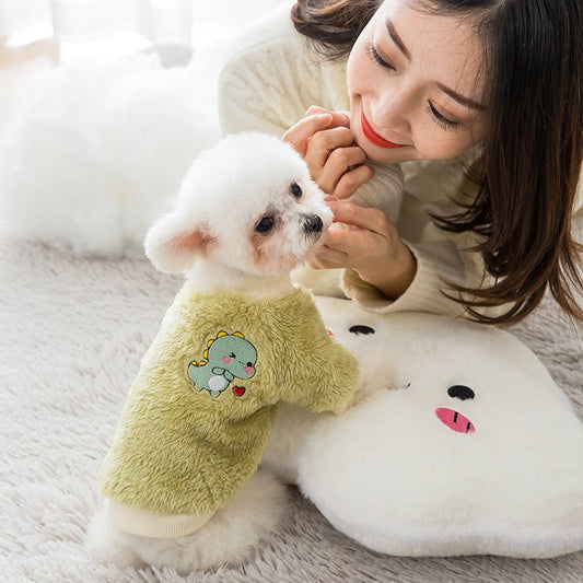 Coral fur warm in winter lovely dog Teddy clothes bear winter small dog cat feet autumn winter clothes | Luxury Home Accessories | Heulog Glow