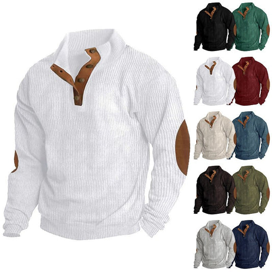 Corduroy Casual Stand Collar Long-sleeved Sweater | Luxury Home Accessories | Heulog Glow