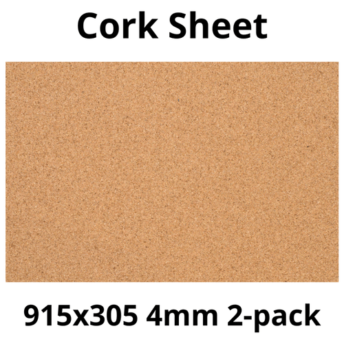 Cork Sheet - 915x305mm - 4mm - Décor and DIY - Pack of 2