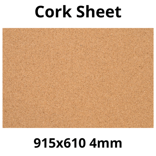 Cork Sheet - 915x610mm - 4mm - Décor and DIY - Pack of 1