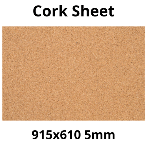 Cork Sheet - 915x610mm - 5mm - Décor and DIY - Pack of 1