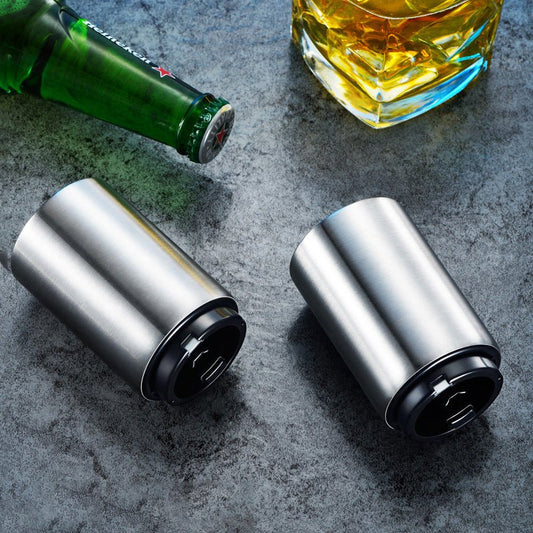Creative Stainless Steel Beer Bottle Bar Press Opener Automatic Summer Party | Luxury Home Accessories | Heulog Glow