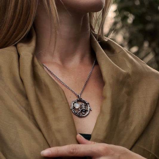 Creativity Retro Exquisite Fashion Owl Star Moonstone Pendant Necklace Woman Charm Party Jewelry | Luxury Home Accessories | Heulog Glow