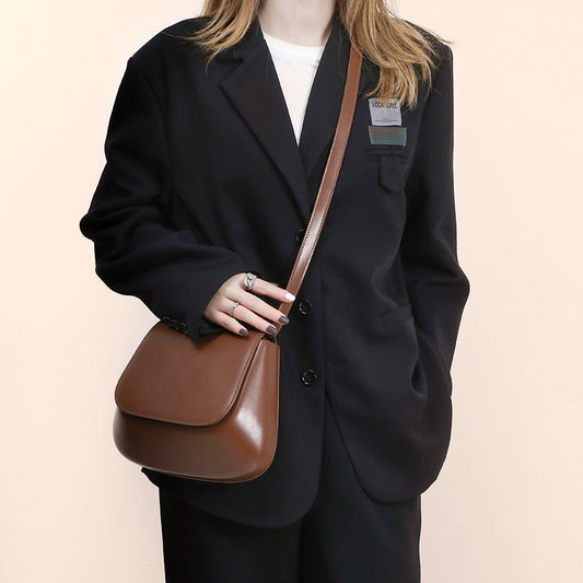 Crossbody Bag Vegan Leather Women Retro Small Saddle Satchel Shoulder Bag With Long Adjustable Strap | Luxury Home Accessories | Heulog Glow