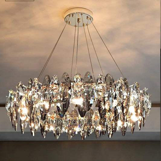 Crystal Gold Silver Designer Chandelier | Luxury Home Accessories | Heulog Glow