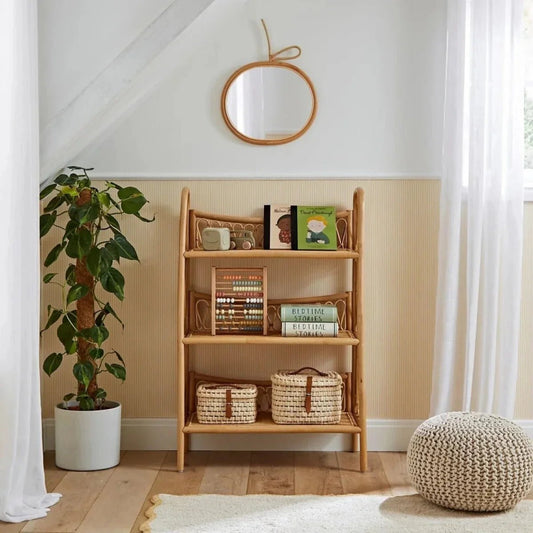 CuddleCo Aria 3 Tier Shelving Unit - Rattan | Luxury Home Accessories | Heulog Glow