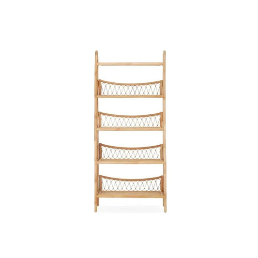 CuddleCo Aria 5 Tier Shelving Unit - Rattan | Luxury Home Accessories | Heulog Glow