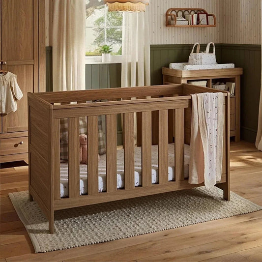 CuddleCo Burford Cot Bed - Oak | Luxury Home Accessories | Heulog Glow