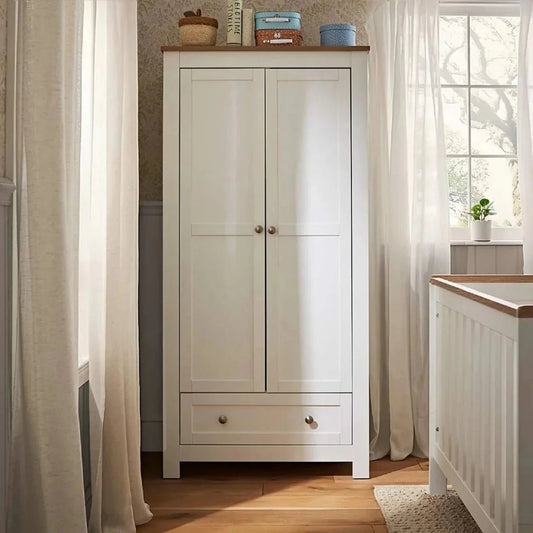 CuddleCo Burford Wardrobe - White/Oak | Luxury Home Accessories | Heulog Glow