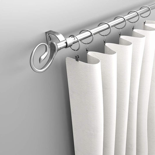 Curtain Pole Adjustable Length 130-240cm Chrome Ø16/19mm