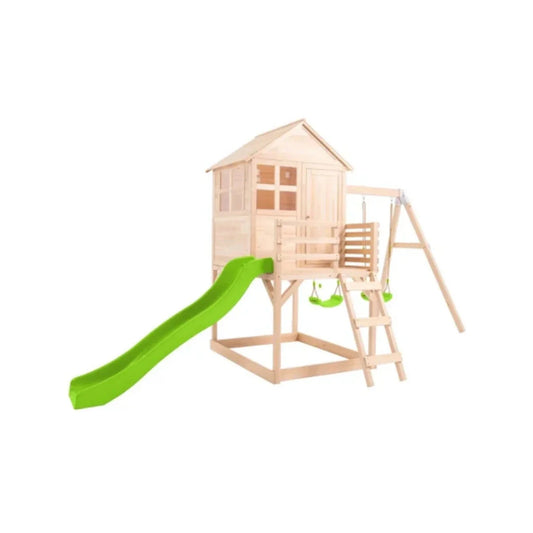 TP Buttercup Wooden Playhouse with Deck Slide & Double Swing Arm