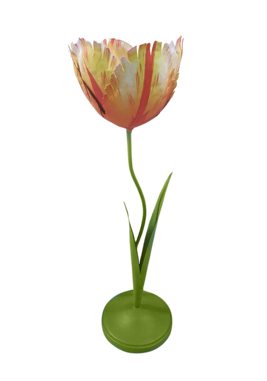 Dahlia Sunset Tulip Candleholder - Tole