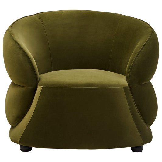 Darla Forest Green Curved Velvet Chair | Luxury Home Accessories | Heulog Glow