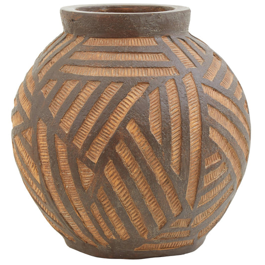 Darnell Round Brown Vase | Luxury Home Accessories | Heulog Glow