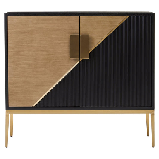 Davoli Black and Gold Two Door Sideboard | Luxury Home Accessories | Heulog Glow