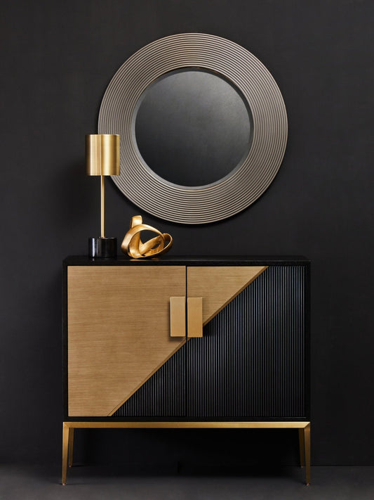 Davoli Black and Gold Two Door Sideboard | Luxury Home Accessories | Heulog Glow