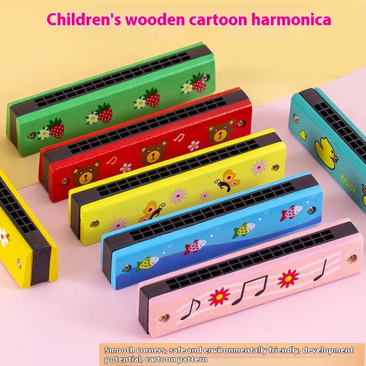 Music 16-hole Wooden Harmonica Children's Musical Instrument Toy