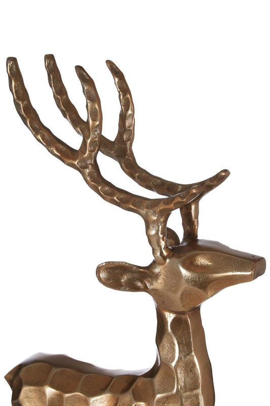 Decorative Gold Finish Standing Stag | Luxury Home Accessories | Heulog Glow