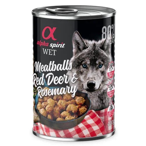 Deer with Rosemary Canned Meatballs for Dogs (6 x 400g) | Luxury Home Accessories | Heulog Glow