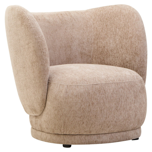 Delray Deep Stone Chenille Curved Chair | Luxury Home Accessories | Heulog Glow