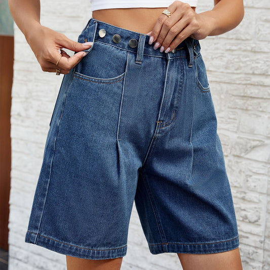 Denim Shorts With Waist Adjustable Design Fashion Summer Pants For Women | Luxury Home Accessories | Heulog Glow