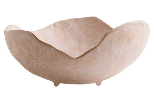 Densita Large Textured Beige Whitewash Bowl | Luxury Home Accessories | Heulog Glow
