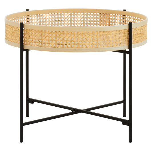 Depok Rattan Coffee Table With Cross Metal Base | Luxury Home Accessories | Heulog Glow